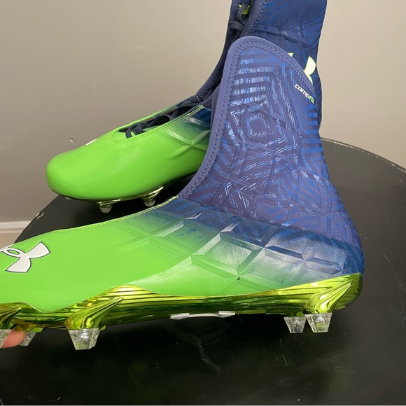 Under Armour Team Highlight MC Men US 15 Blue Green Cleats 1237036-414 NEW - Picture 6 of 11